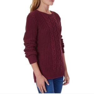 Nautica cable knit Sweater Tunic in burgundy M